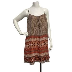 Vintage Y2K Women Large Spaghetti Strap Dress Ornamental Brown Fairy Fairycore